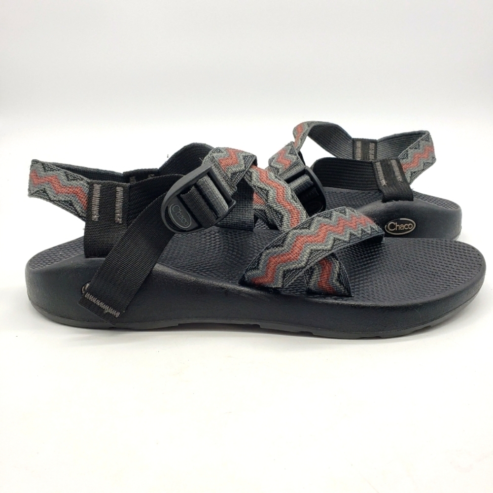 Chaco Z/1 Classic Sandal Men US 12 gray red black zig zag pattern adjustable